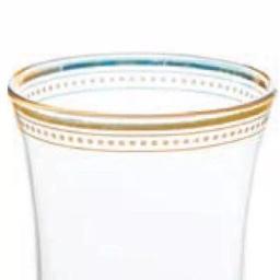 Abigails 12 oz. Clear Glass Tumbler Set with Gold Trim and White Dots, Set of 4 thumbnail 2