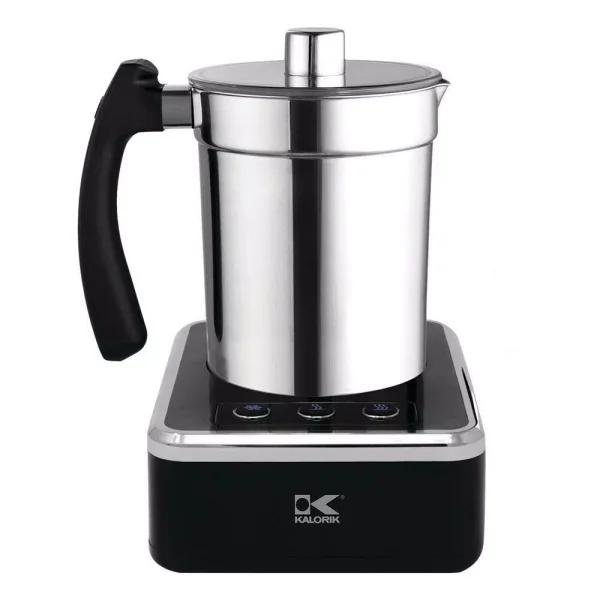 Kalorik Black and Stainless Steel Electric Milk Frother, 13.5 oz Capacity