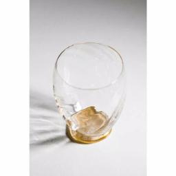 Abigails Elisa Stemless Water Glass Set, Clear with Gold Infused Base, Set of 4 thumbnail 2