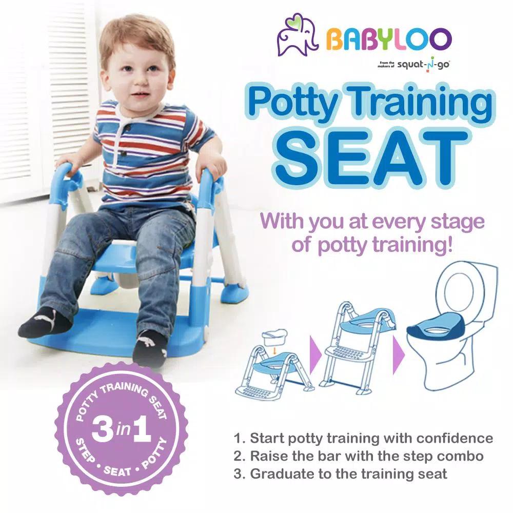 Babyloo Bambino 3-in-1 Convertible Toddler Potty Trainer and Step Stool - Blue
