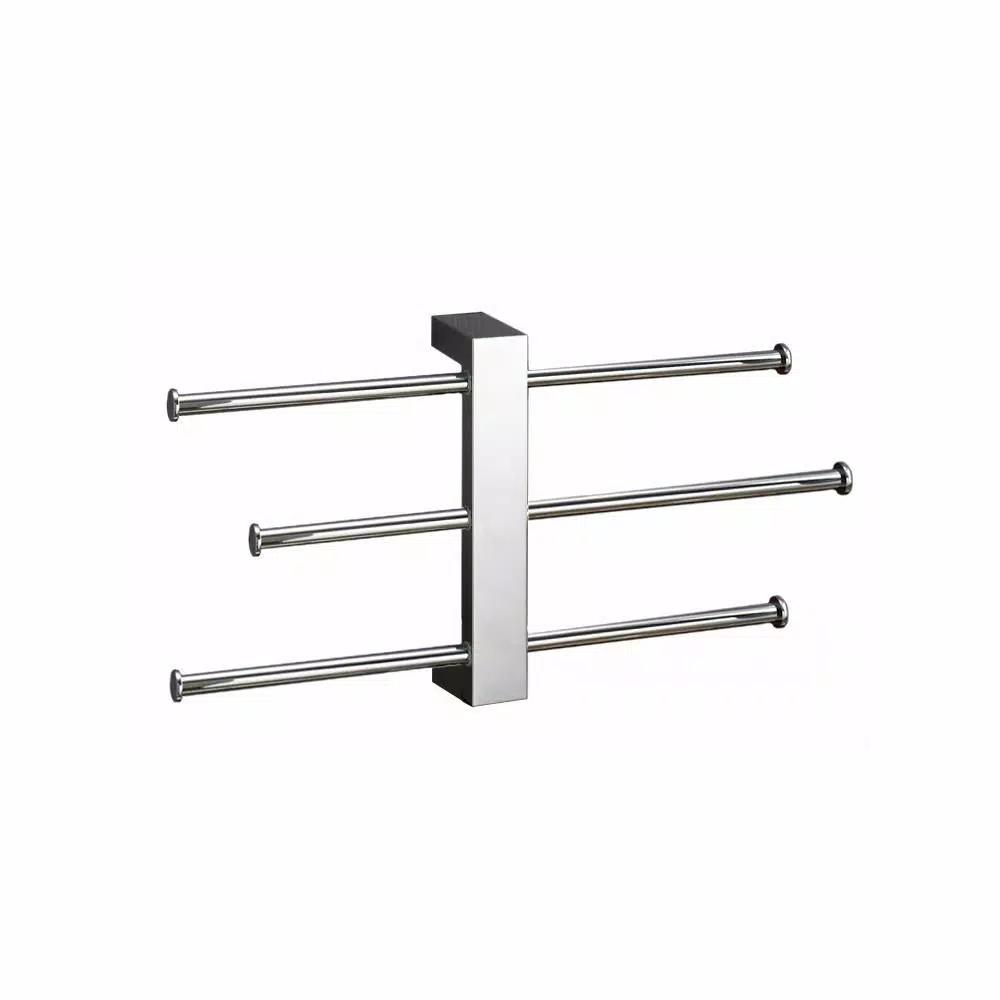 Nameeks Gedy Bridge Wall Mounted Polished Chrome Towel Rack with 3 Adjustable Sliding Bars