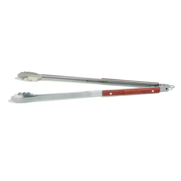 Outset 22 in. Stainless Steel Tongs with Rosewood Handles and Locking Mechanism