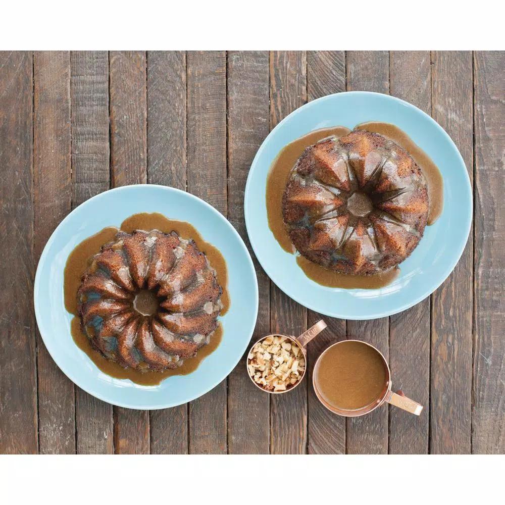 Nordic Ware Fluted Duet Bundt Pan - Dual Cavity Cast Aluminum Nonstick Cake Pan