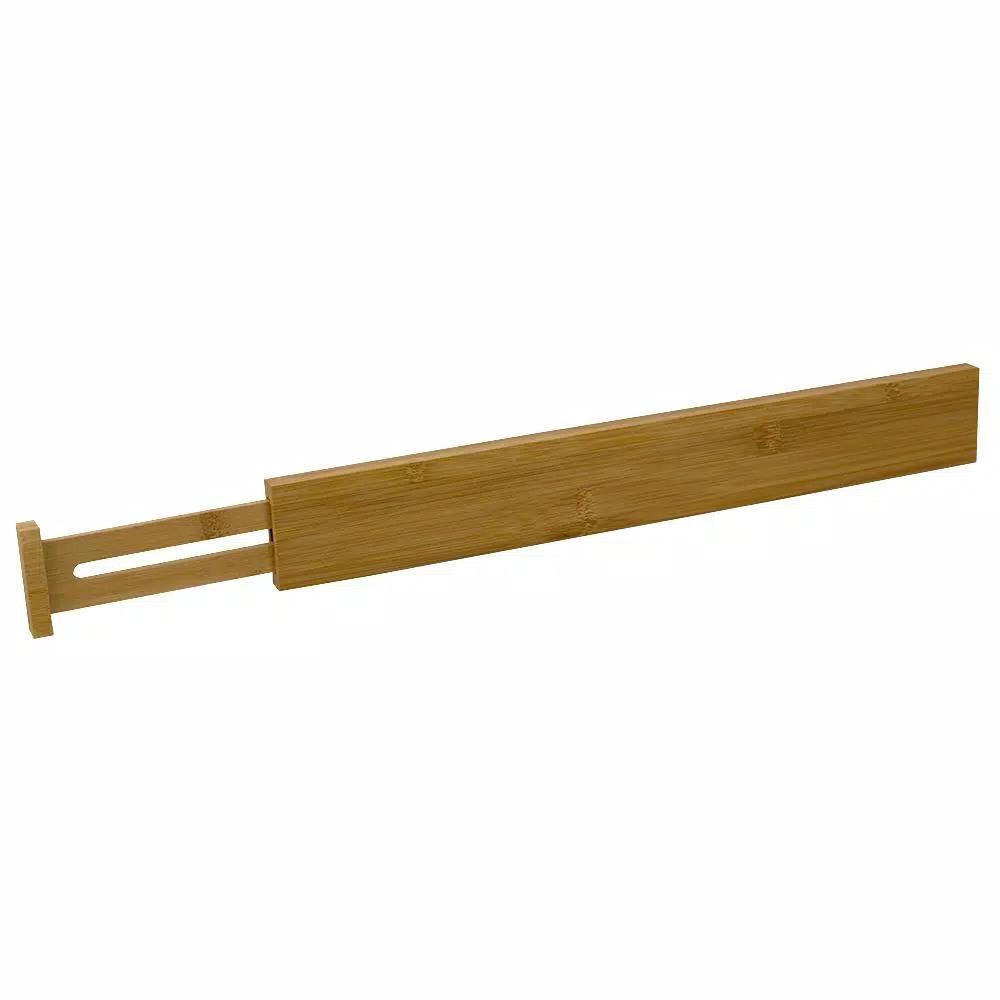 Unbranded Natural Bamboo Drawer Organizer - Expandable Spring-Loaded Divider for Kitchen, Office, and Home
