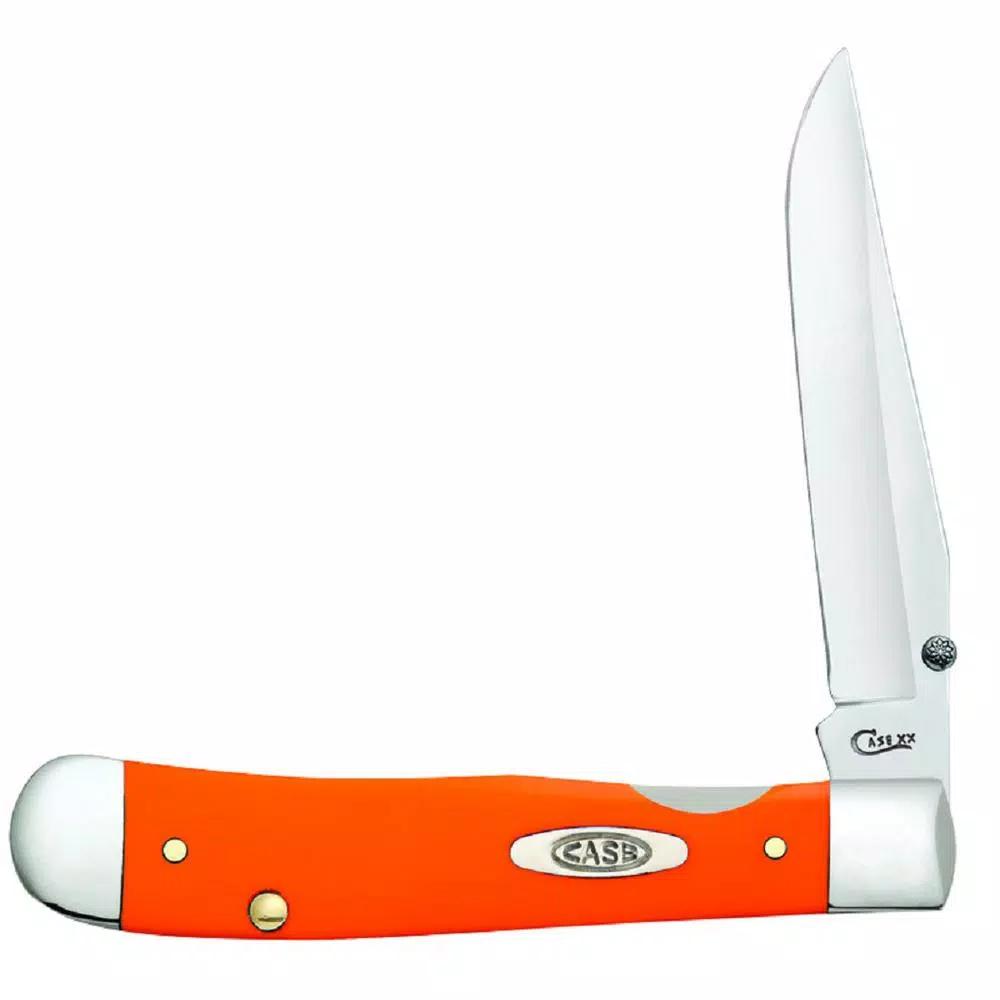W.R. Case and Sons Cutlery Co. Case Kickstart Trapperlock Assisted Opening Pocket Knife, Orange Synthetic, Clip Point