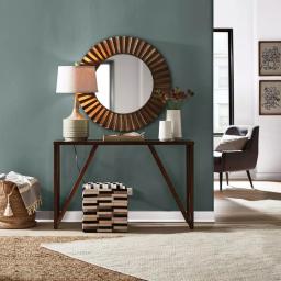 Household Essentials 37" Bronze Sunburst Round Wall Mirror - Contemporary Glam Accent Mirror thumbnail 10