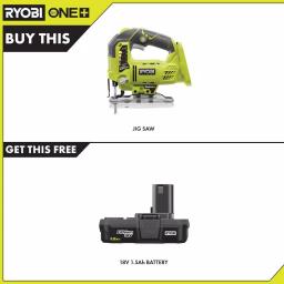 RYOBI 18V ONE+ Cordless Orbital Jig Saw with 1.5 Ah Lithium-Ion Battery thumbnail 2