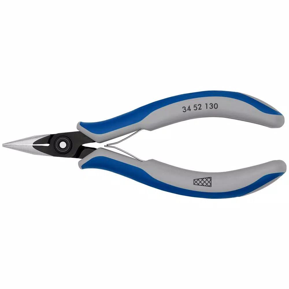 KNIPEX 5-1/4 in. Precision Electronics Gripping Pliers with Half-Round Cross Hatched Jaws