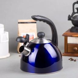 Creative Home Rhapsody 2.1 Qt. Stainless Steel Whistling Tea Kettle, Metallic Blue thumbnail 6