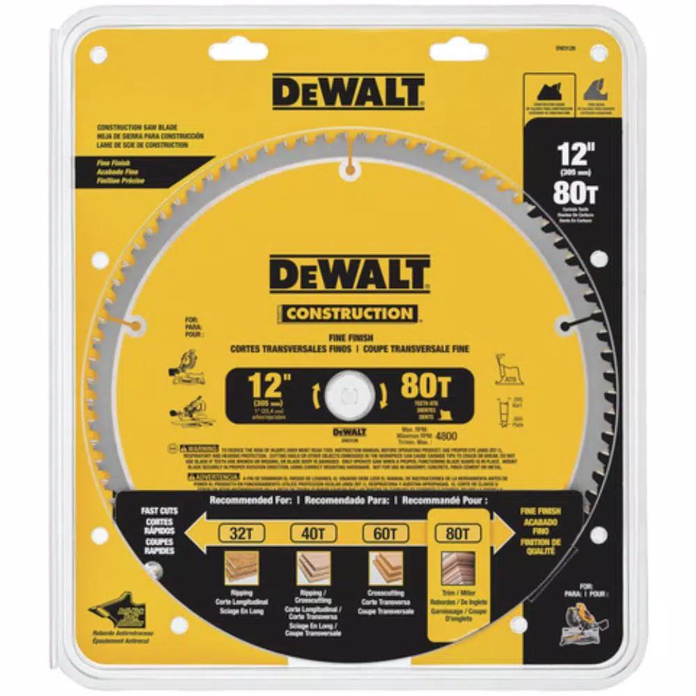 DEWALT 12 in. Miter Saw Blade Assortment, 32-Teeth & 80-Teeth (4-Pack)
