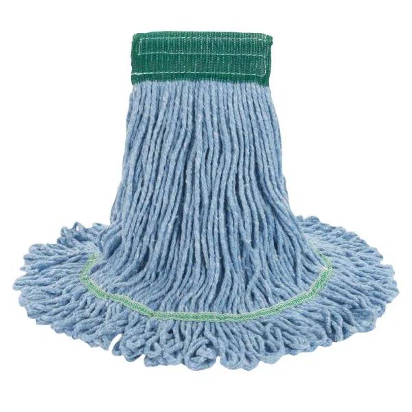 Boardwalk Super Loop Medium Wet Mop Head, 4-Ply Cotton/Synthetic Yarn, Blue, 12/Carton
