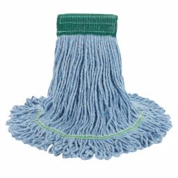 Boardwalk Super Loop Medium Wet Mop Head, 4-Ply Cotton/Synthetic Yarn, Blue, 12/Carton thumbnail 1