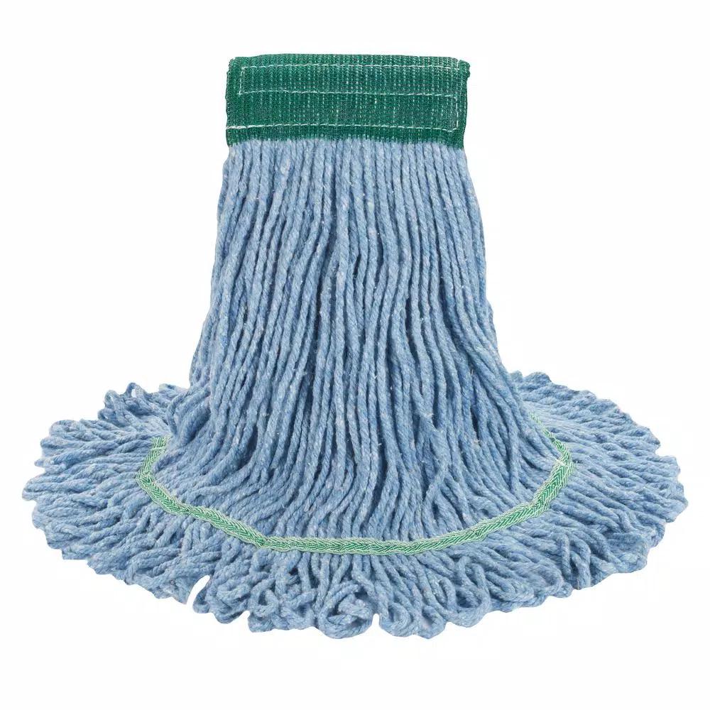 Boardwalk Super Loop Medium Wet Mop Head, 4-Ply Cotton/Synthetic Yarn, Blue, 12/Carton