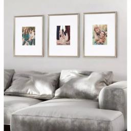 Kate and Laurel Adlynn Silver Picture Frame Set, Set of 3, Fits 8x10 in. with Mat or 16x20 in. without Mat thumbnail 6