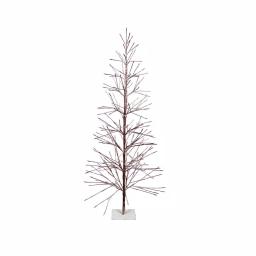 Alpine Corporation 6ft Frosty Flocked Brown Artificial Christmas Tree with Warm White LED Lights thumbnail 1