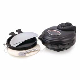 Euro Cuisine 12 in. Black Electric Pizza Maker with Rotating Tray and Lid thumbnail 4