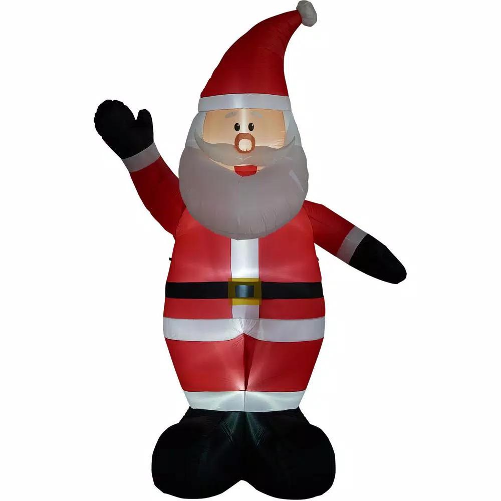 Fraser Hill Farm 12 ft. Traditional Santa Christmas Inflatable, Pre-lit Outdoor Holiday Decoration