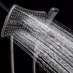 AKDY 9 in. Dual Shower Head and Handheld Wand Combo, 4 Spray Modes, Antique Bronze thumbnail 2