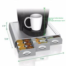 Mind Reader 36 Capacity Single Serve Coffee Pod Holder Drawer, Silver - Compatible with Keurig, Dolce Gusto, CBTL & Verismo thumbnail 7