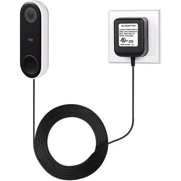 Wasserstein 8.2 ft. Power Supply Adapter for Google Nest Hello, Eufy, and Arlo Video Doorbells