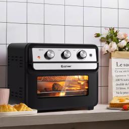 Costway 23 Qt. Black Air Fryer Oven with Rotisserie, 6-in-1 Convection Toaster Oven, 1700W thumbnail 2