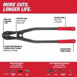 Milwaukee 2-Piece Bolt Cutter Set, 30 in. and 18 in. with Forged Steel Blades thumbnail 2