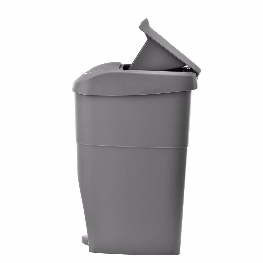 Alpine Industries 19 qt. Gray Step-On Waste Basket & Sanitary Napkin Receptacle
