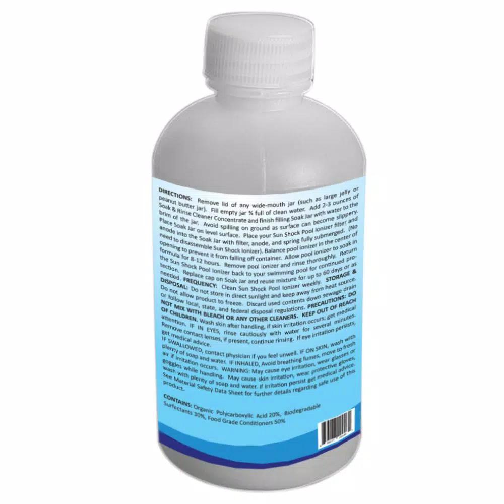 Unbranded Sun Shock Soak and Rinse Copper Cleaner Concentrate for Solar Pool Ionizer Anodes, 8 oz.