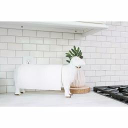 3R Studios White Sheep Shaped Freestanding Paper Towel Holder - Farmhouse Style thumbnail 5