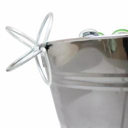 Sunnydaze Decor 5-Gallon Stainless Steel Ice Bucket Cooler with Iron Stand and Serving Tray thumbnail 6