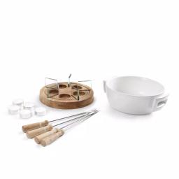 Boska Candlelight Fondue Twinkle 6-Piece Ceramic Fondue Set - White thumbnail 3