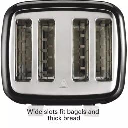 Proctor Silex 4-Slice Black Wide Slot Toaster with Crumb Tray and Toast Boost thumbnail 4