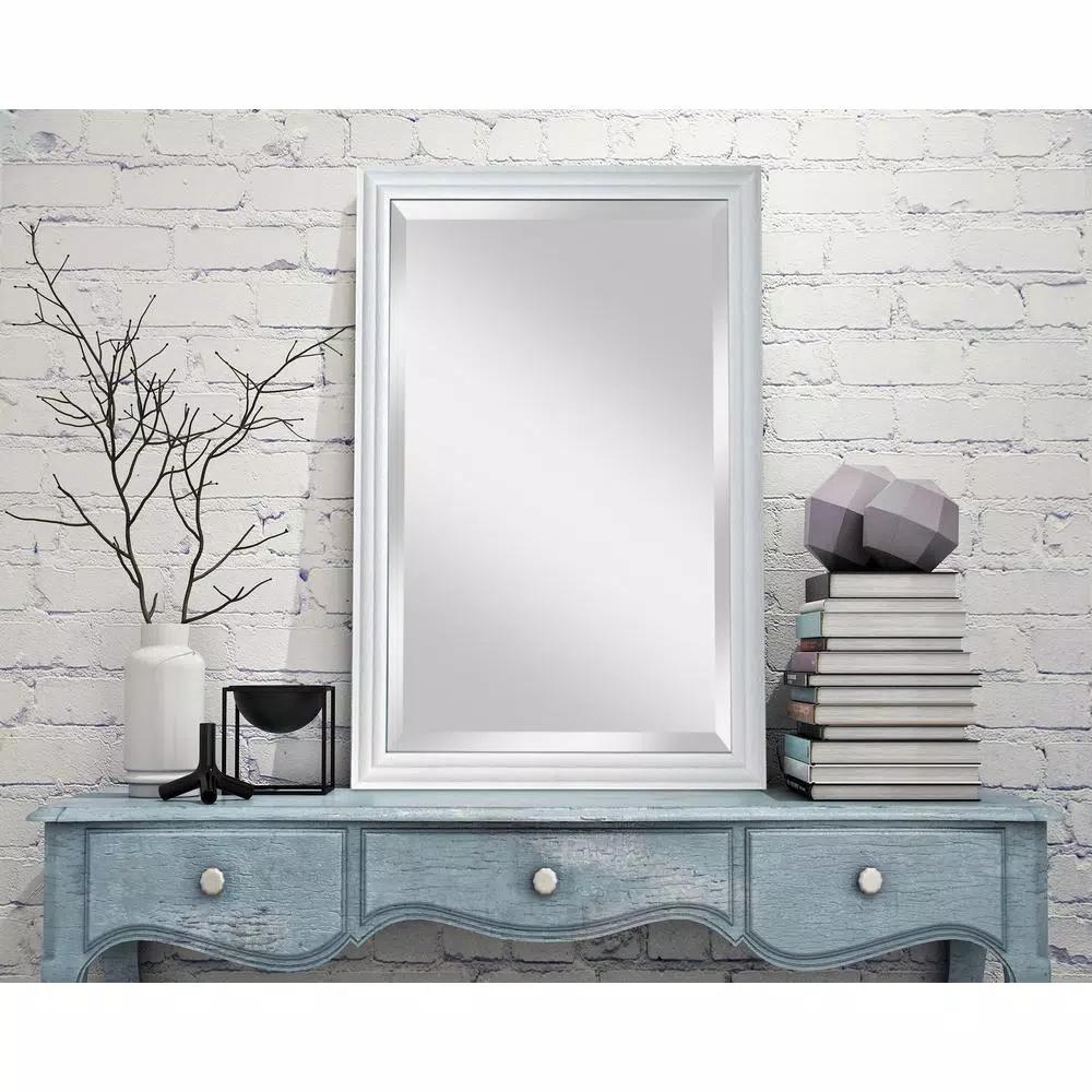 Alpine Art & Mirror Natural White Beveled Glass Accent Mirror, 24 x 36 in.