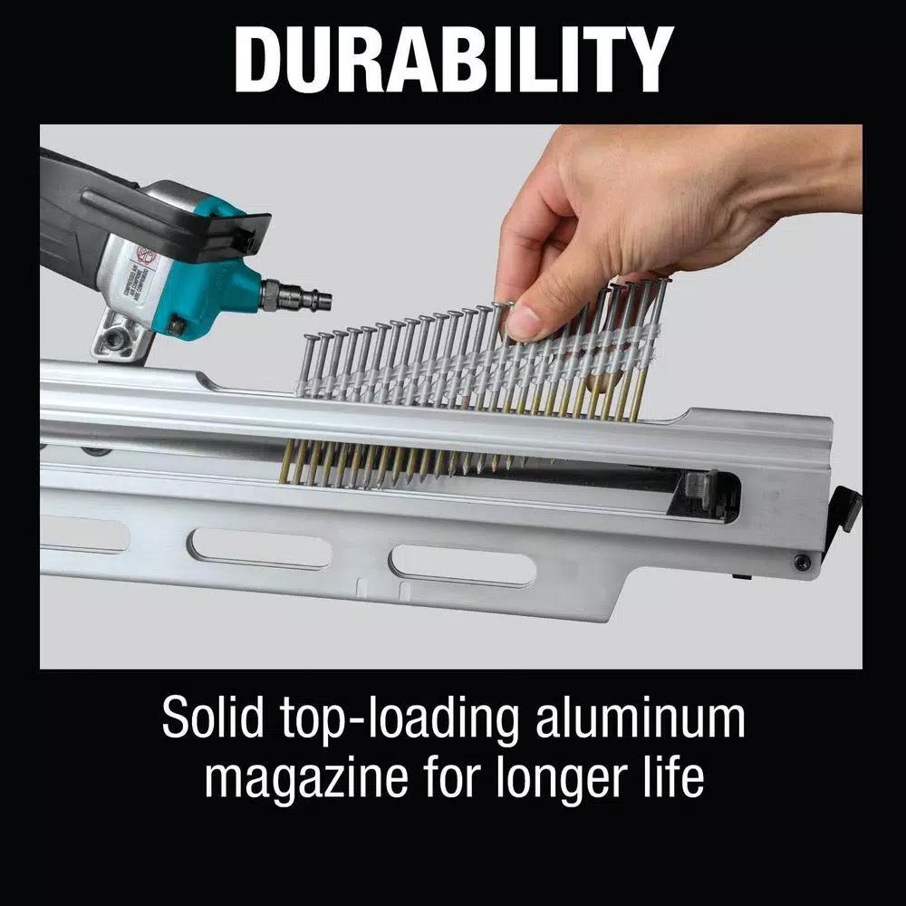 Makita 21° Pneumatic Full Round Head Framing Nailer, 3-1/2 in. Capacity