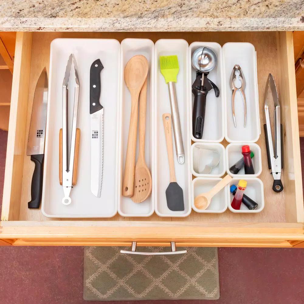 Unbranded 9-Piece Interlocking Plastic Drawer Organizer Set, Customizable Modular Storage Dividers