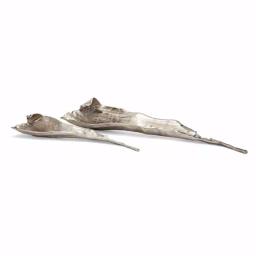 IMAX Crowder Decorative Organic Cast Aluminum Trays, Set of 2, Silver Finish thumbnail 2