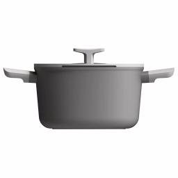 BergHOFF Leo 5.8 qt. Aluminum Nonstick Stock Pot with Glass Lid, Grey thumbnail 2