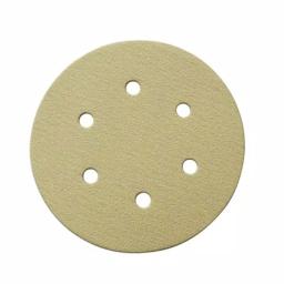 POWERTEC 6 in. Gold Aluminum Oxide Hook and Loop Sanding Disc Assortment, 6-Hole, 50-Pack thumbnail 1