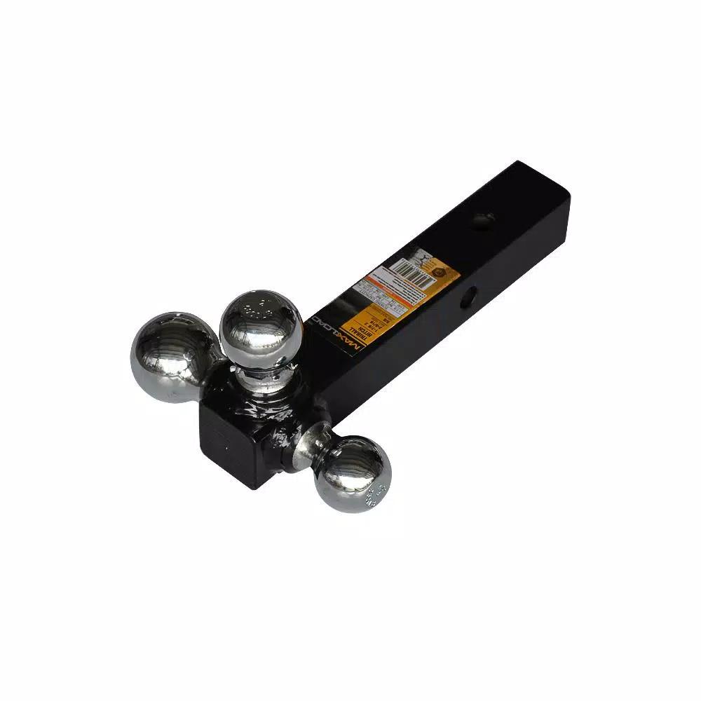 Max Load Triple Ball Trailer Hitch with 2 in. Receiver, Chrome Plated & Black Powder Coated