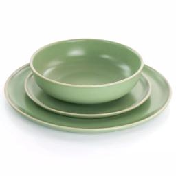 GIBSON elite Gibson Serenade 16-Piece Green Round Stoneware Dinnerware Set thumbnail 4