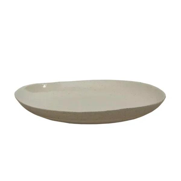 Split P Sandstone Ceramics Organic Shaped Stoneware Centerpiece Serving Platter, 16 in.