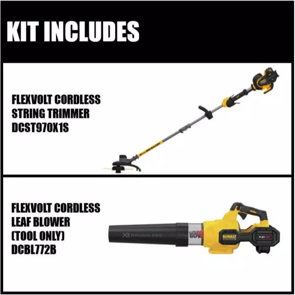 DEWALT 60V MAX FLEXVOLT Brushless 15 in. String Trimmer with Bonus 600 CFM Blower Kit