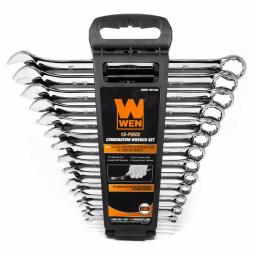 WEN 13-Piece SAE Combination Wrench Set with Storage Rack, Chrome Vanadium Steel thumbnail 6