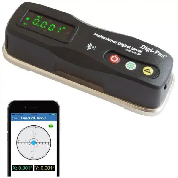 Digi-Pas DWL1500XY 6 in. 2-Axis Smart Master Precision Digital Level & Bluetooth Inclinometer