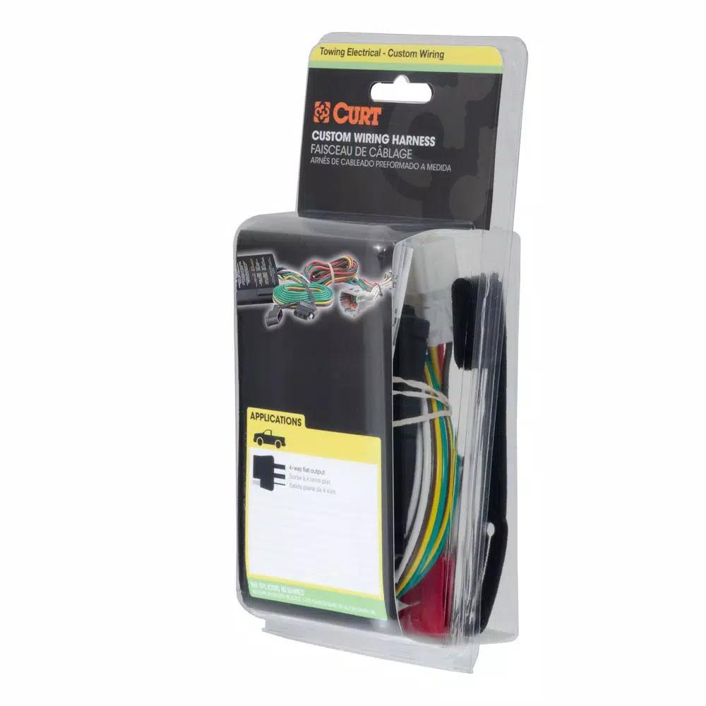 CURT Custom Vehicle-Trailer Wiring Harness, 4-Way Flat, T-Connector for Select Hyundai and Kia