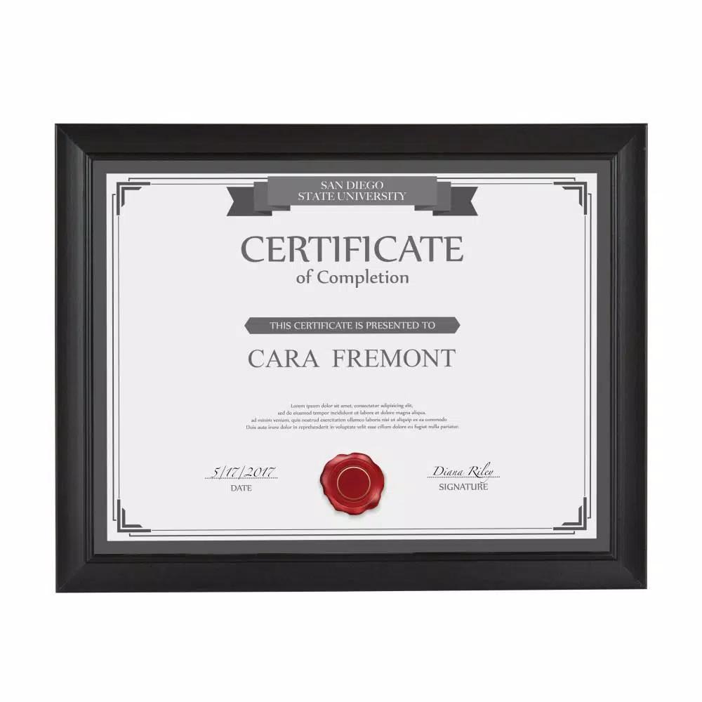 DesignOvation Design Ovation Cornell 8.5 x 11 in. Black Document Picture Frame Set of 4