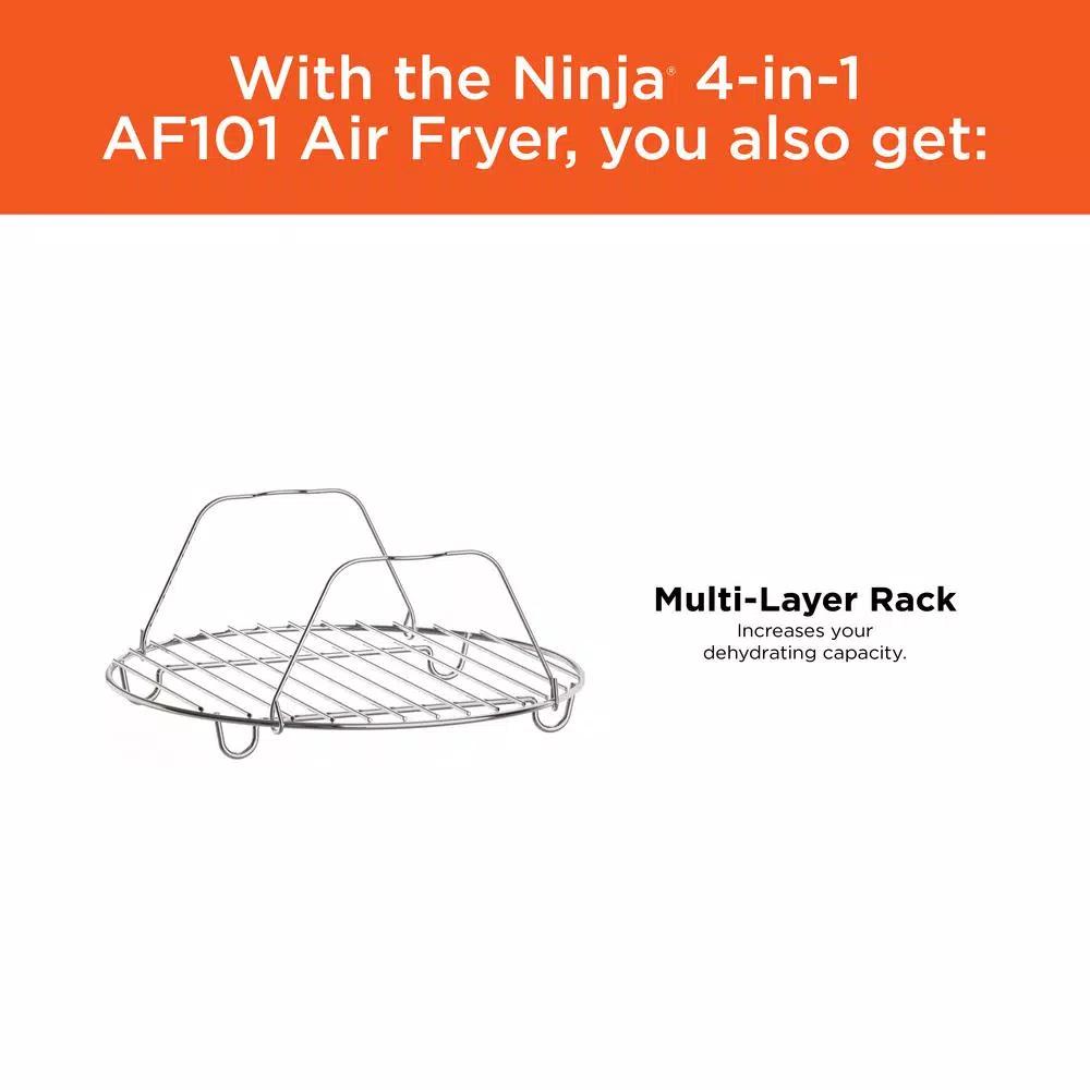 Ninja 4 Qt. Air Fryer, Black and Gray Electric Countertop Fryer with Recipe Book