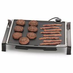 Presto Tilt and Fold 254 sq. in. Black Electric Griddle with Temperature Sensor and Nonstick Surface thumbnail 3