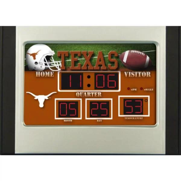 Team Sports America University of Texas NCAA Scoreboard Digital Alarm Clock - Multi-Color