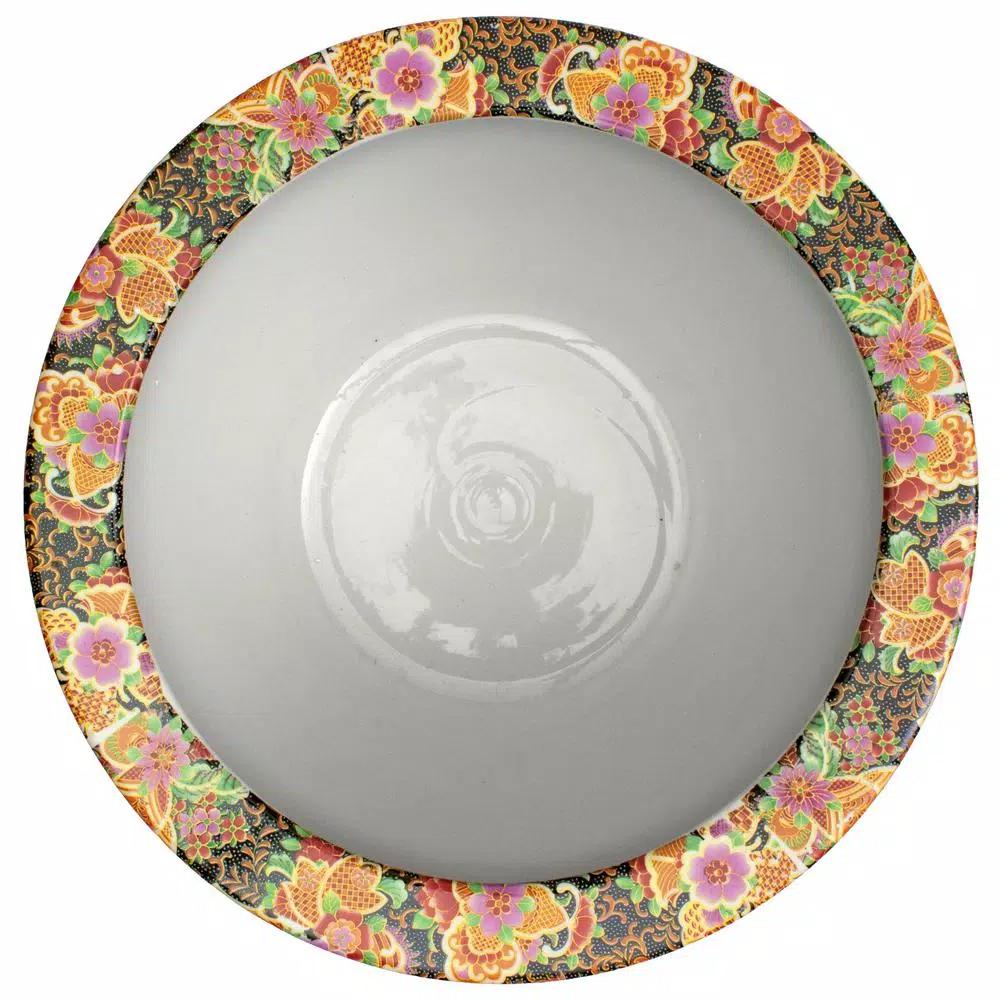 Unbranded Oriental Furniture 12 in. Famille Rose Porcelain Fishbowl with Hand-Painted Satsuma Design
